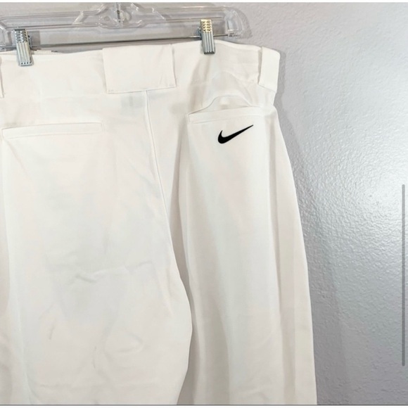 Nike Baseball White Full Length Pants Athletic Men Black Swoosh XL - Picture 5 of 5